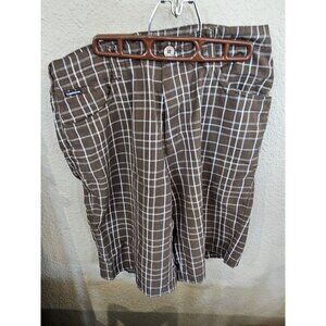Gotcha Brown Plaid Chino Shorts Men's Size 32 Inseam 2.5"